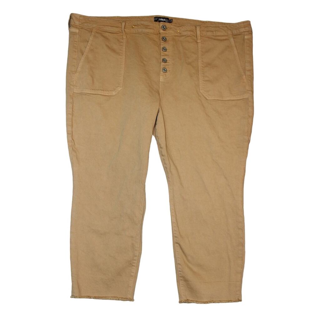 Torrid Button Up Camel Jeans Size‎ 24Reg  Fray leg